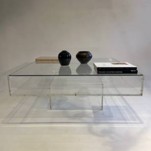 A 1970 Perspex & glass coffee table